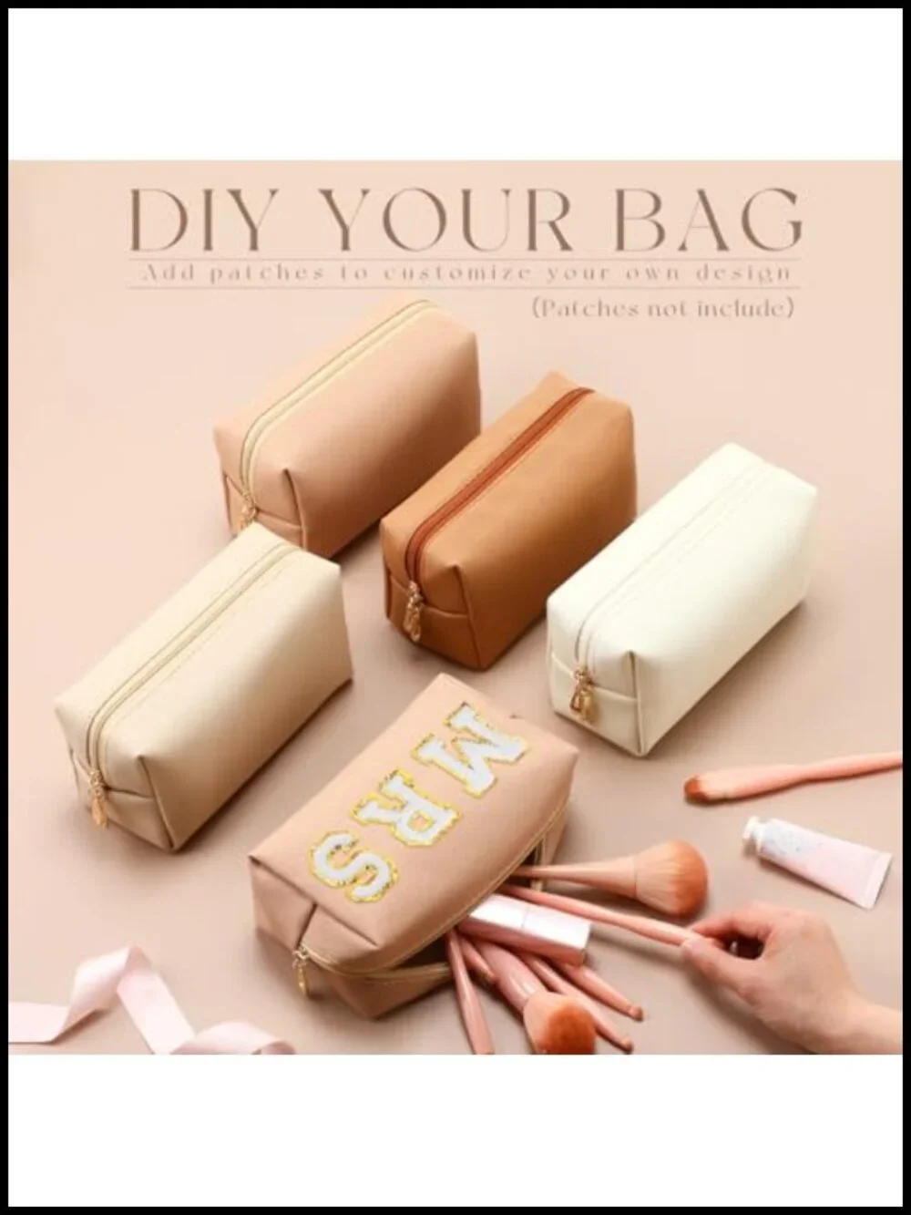 Set of 15 PU Leather Waterproof Makeup Bags Cosmetic Toiletry Pouches Travel